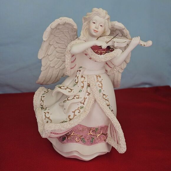 Angel Music Box Jean w/Violin #65041 Hark The Herald Angels Sing Sarah's - Picture 1 of 12